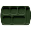GET TR-151-HG Hunter Green Plastic 15.5in x 9.8in 6-Compartment School Tray 