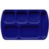 GET TR-151-NB Navy Blue Plastic 15.5in x 9.8in 6-Compartment School Tray 
