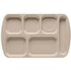 GET TR-151-S Sandstone Plastic 15.5in x 9.8in 6-Compartment School Tray 