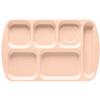GET TR-151-T Tan Plastic 15.5in x 9.8in 6-Compartment School Tray - 1dz 