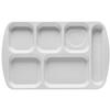 GET TR-151-W White Plastic 15.5in x 9.8in 6-Compartment School Tray - 1dz 