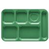 GET TR-152-FG Rainforest Green 14.4in x 9.8in 6 Compartment Cafeteria Tray 