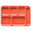 GET TR-152-RO Rio Orange 14.4in x 9.8in 6 Compartment Cafeteria Tray - 1dz 