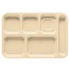 GET TR-152-T Tan 14.4in x 9.8in 6 Compartment Cafeteria Tray - 1dz 
