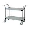 Quantum Food Service 48x18x37-1/2 Utility Cart with 2 Galvanized Solid Shelves - WRC-1848-2G 
