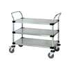 Quantum Food Service 36x24x37-1/2 Utility Cart with 3 Galvanized Solid Shelves - WRC-2436-3G 