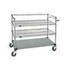 Quantum Food Service 36x24x48 304 Stainless 3 Shelf Utility Cart with 3-Sided Frame - WRSC3-42-2436FS 