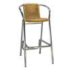 H&D Commercial Seating Outdoor Aluminum Bar Stool with Green, Black or Honey Rattan - 7016 