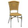 H&D Commercial Seating Outdoor Aluminum Chair with Chrome Finish & Honey Rattan - 7029 