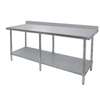 GSW USA WT-EB2484 84in x 24in Stainless Steel Work Table with 1.5in Backsplash 