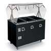 Vollrath 3 Well Mobile Hot Food Steam Table Black with Lights - T3870746 