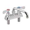 BK Resources Deck Mount 10in NO LEAD Swing Spout Faucet with 4in Center - BKF-4DM-10-G 