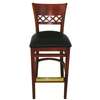 Atlanta Booth & Chair Venetian Wood Bar Stool with Black Vinyl Seat & Finish Options - W105BS 