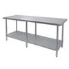 GSW USA WT-E3084 84in x 30in 16 Gauge Stainless Steel Work Table with Rolled Edge 