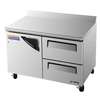 Turbo Air 49in Stainless Steel Worktop Cooler 12cuft 2 Drawers - TWR-48SD-D2-N 