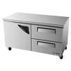 Turbo Air 60in Commercial Undercounter Cooler 2 Drawer Refrigerator - TUR-60SD-D2-N 