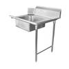 GSW USA 96in x 30in Straight 16 Gauge Stainless Steel Soiled Dishtable - DT96S-R 