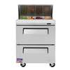 Turbo Air 7cuft Sandwich Prep Salad Cooler with Two Drawers 8 Pans - TST-28SD-D2-N 