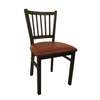 H&D Commercial Seating Black Metal Dining Wrinkle Back Chair with Veneer Seat - 6199 VENEER 