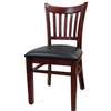 H&D Commercial Seating Slat Back Wood Dining Chair with Black Vinyl Seat & Finish Opt - 8642 