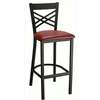 H&D Commercial Seating Black Metal Wrinkle Back Bar Stool with Vinyl Seat - 6159B 