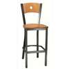H&D Commercial Seating Metal Moon Bar Stool Veneer Seat & Back with Finish Options - 6149B 