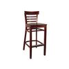 H&D Commercial Seating Wood Ladder Back Bar Stool with Wood Seat & Finish Options - 8676B WOOD 