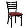H&D Commercial Seating Black Metal Dining Ladder Back Chair with Vinyl Seat - 6145 VINYL 