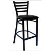 Atlanta Booth & Chair Black Metal Ladder Back Bar Stool with Wood Seat Finish Option - M101-BS WS 