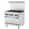 Radiance 36in Commercial Gas Range with Std Oven 4 Burners & 12in Griddle - TARG-4B12G/TARG-12G4B 