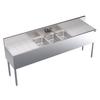 Krowne 3 Compartment Bar Sink 19"D with Two 24in Drainboards Stainless - KR19-73C 