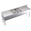 Krowne Metal 3 Compartment stainless steel Bar Sink with Two 30in Drainboards 19"D NSF - KR19-83C 