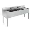 Krowne Metal 4 Compartment Bar Sink Stainless 19"D with Two 18in Drainboards - KR19-74C 