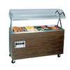 Vollrath 4 Well Walnut Portable Hot Food Steam Table with Storage - T38947 