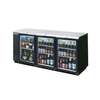beverage-air 72in Sliding Glass Door Back-Bar Cooler Black Ext. 2in stainless steel Top - BB72HC-1-GS-B-27 