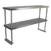 John Boos Stainless 96in x 12in Double Overshelf Table Mounted - OS-ED-1296-X 