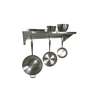 John Boos 36in x 12in Stainless Wall Shelf 1.5in Riser With Pan Rack - BHS1236PR-X 