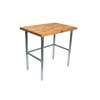 John Boos 48in x 30in Maple Wood Top Work Table with Galvanized Bracing - JNB08-X 