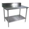 John Boos 108in x 24in stainless steel Work Table 5in Riser 16 Gauge Galvanized Shelf - ST6R5-24108GSK-X 