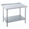 Advance Tabco 24inx24in All stainless steel Work Table 1.5in Riser 16 Gauge with Undershelf - SFLAG-242-X 