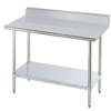Advance Tabco 60in x 24in All stainless steel Work Table 5in Riser 16 Gauge with Undershelf - KSLAG-245-X 