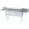 Advance Tabco 3 Compartment Sink 18inx18inx14in Bowl stainless steel Two 24in Drainboards - FC-3-1818-24RL-X 