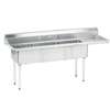 Advance Tabco 3 Compartment Sink 18inx24inx14in Bowl 18in Drainboard Stainless - FC-3-1824-18*-X 
