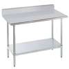 Advance Tabco Heavy Duty 48inx24in All stainless steel Work Table 5in Riser with Undershelf - KMSLAG-244-X 