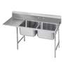 Advance Tabco 2 Compartment Sink 18 Gauge 16inx20in Bowl stainless steel 18in Drainboard - 9-2-36-18* 