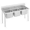 Advance Tabco 3 Compartment Sink 18 Gauge 16inx20in Bowls Stainless - T9-3-54-X 