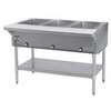 Eagle Group 3-Well Stationary Electric Hot Food Table & Galvanized Shelf - DHT3-1X 