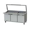 beverage-air 20.02cuft Mega Top Refrigerated Prep Table with See-Thru Lid - SPE72HC-30M-STL 