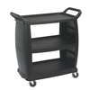 Carlisle 3-Shelf Bussing and Transport Cart - Black Plastic - CC203603 