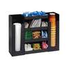 Dispense-Rite 6 Section Countertop Cup, Lid, and Condiment Organizer Black - DLCO-5BT 